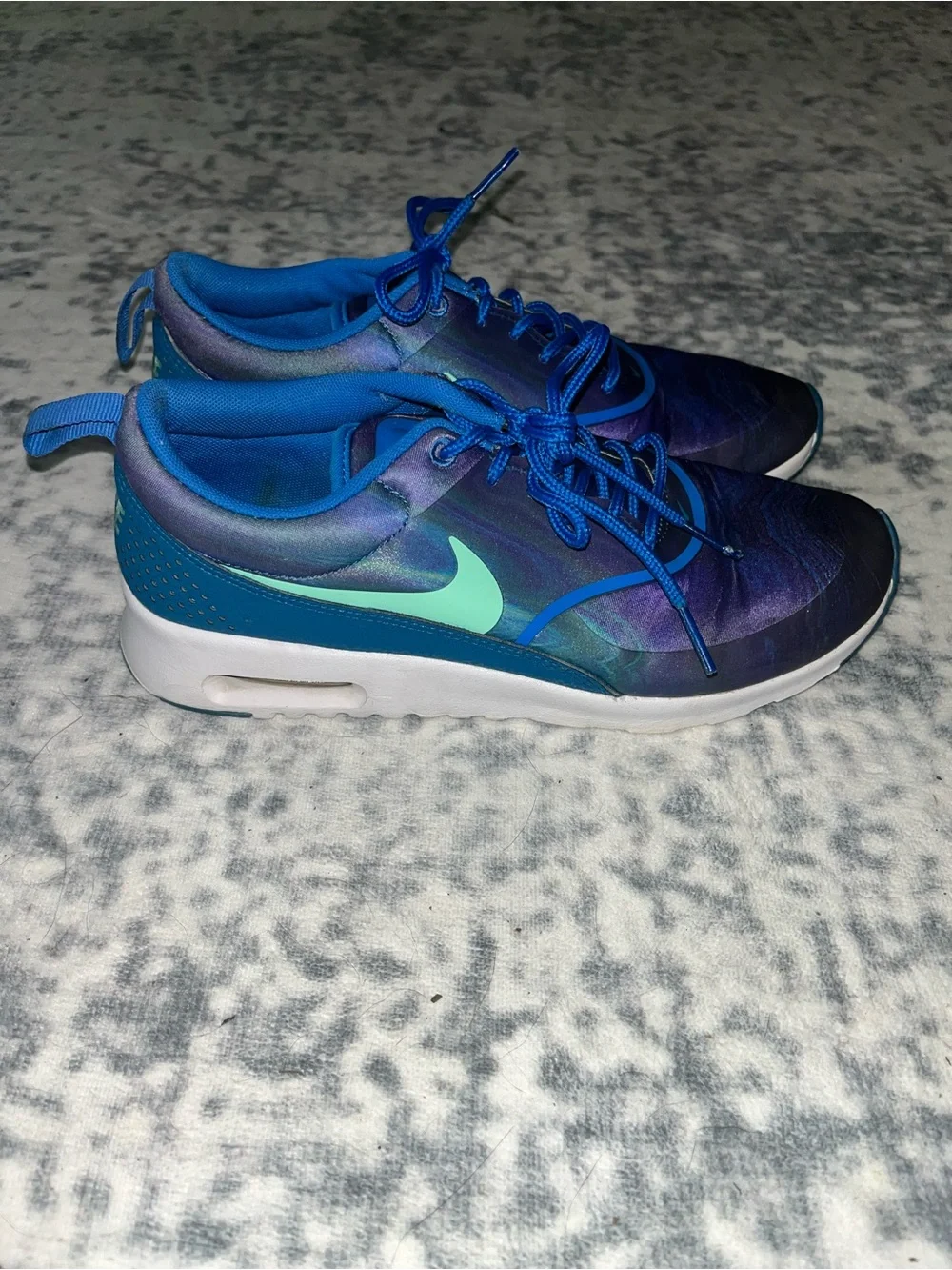 Nike Air Max Thea Print Women's Shoes Blue Spark/Green Glow Colorway Size 7.5
